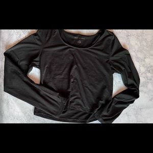 American Eagle Black Crop Top Long Sleeve